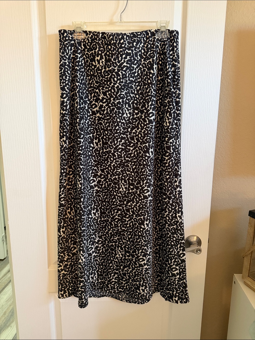 a new day Black and White Animal Print Maxi Skirt